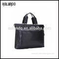 Factory wholesale briefcase simple design black genuine leather laptop case